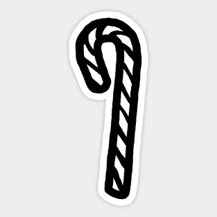 One Candy Cane For Christmas Outline Sticker